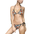 Floral Tie-Side Bikini — Retro Poppy Print Women's Swimsuit